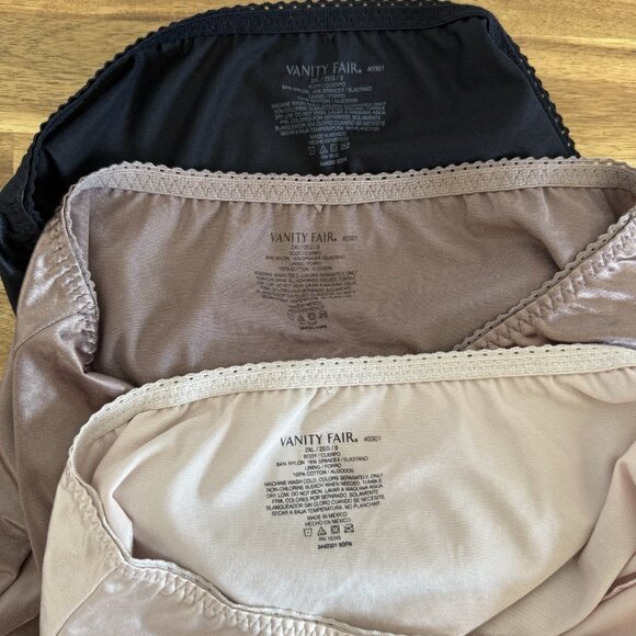 Three VANITY FAIR Vintage Panties Satin Size 2X (FITS XL) Granny Femenine *READ - Picture 6 of 9